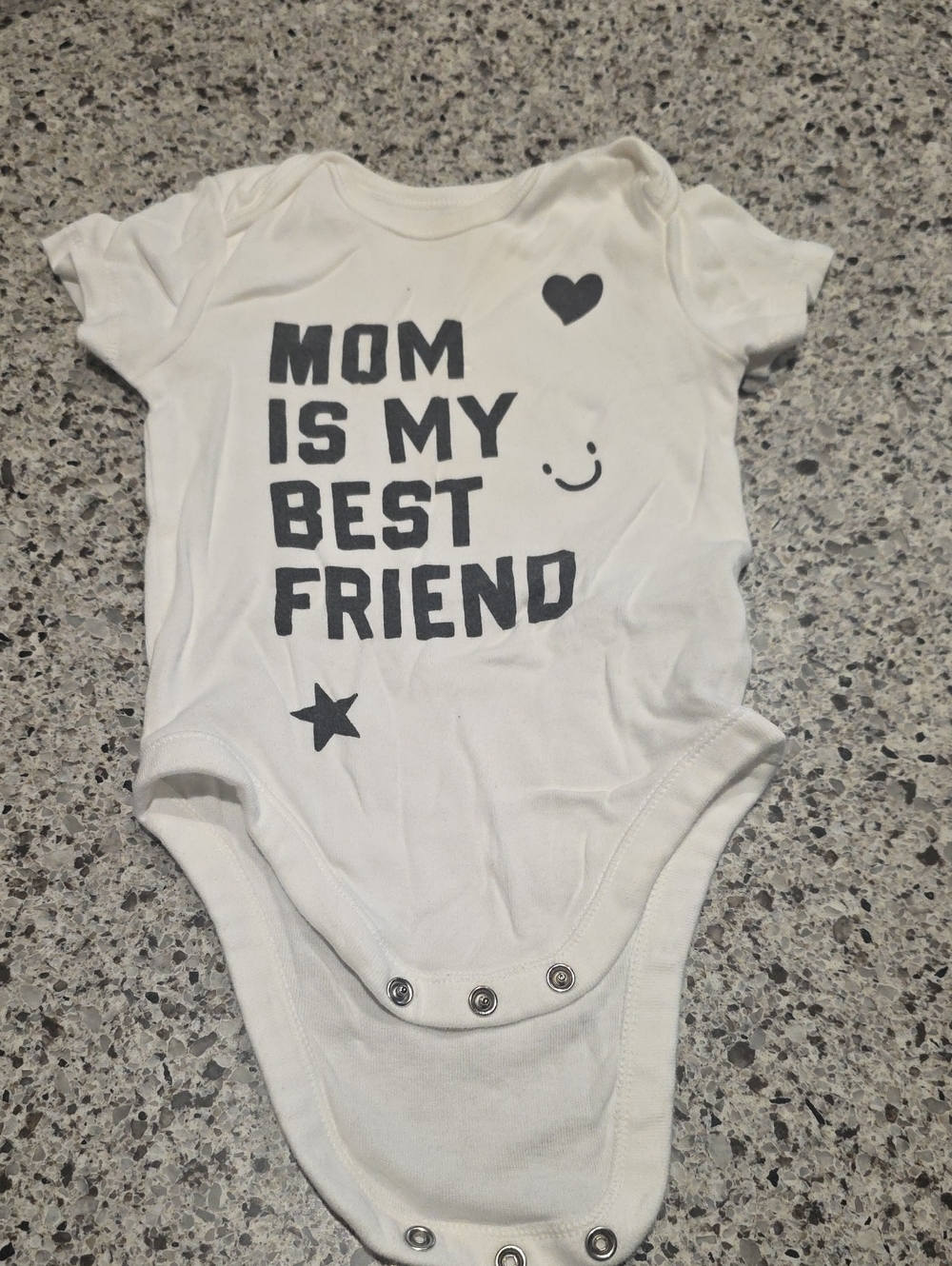 Old Navy White Baby One-Piece with 'Mom Is My Best Friend' Print